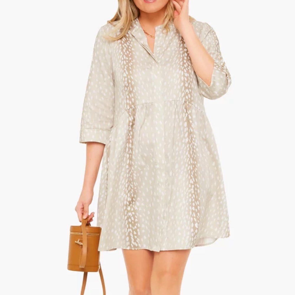 Tuckernuck Antelope Royal Shirt Dress Tan Size Small NWT